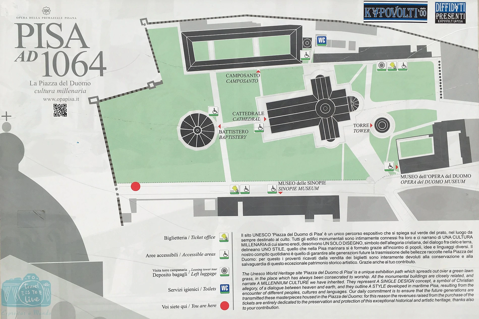 Mapa da Praça da Catedral de Pisa