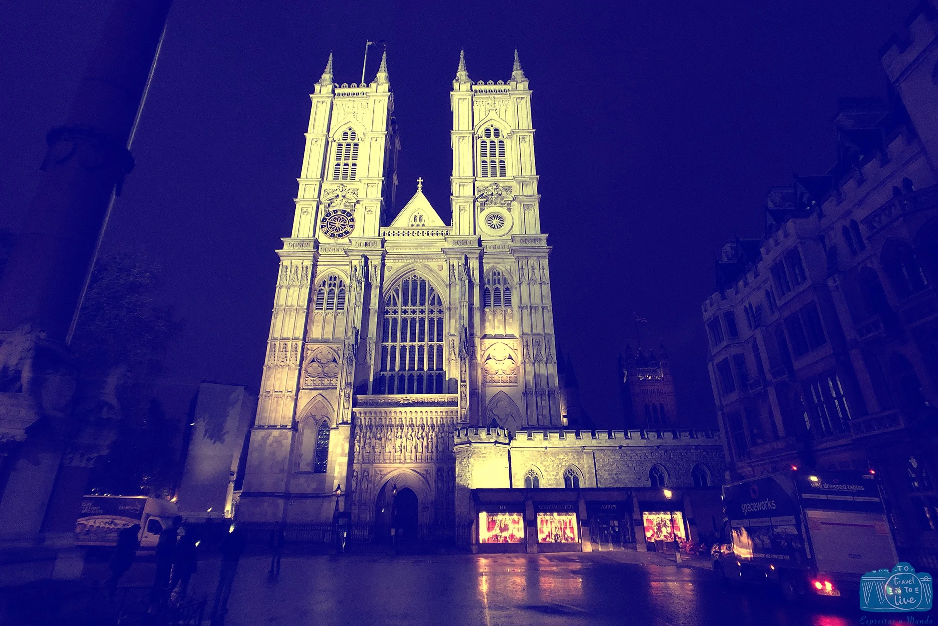 Abadia de Westminster em Londres à noite